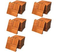 CASARIA® 55x Wooden Quattro Mosaic Decking Tiles | 30x30cm | Cuttable Interlocking System | Drainage System | Garden Patio Click Lock-in Flooring Deck | FSC-Certified Acacia Wood | 55 Tiles