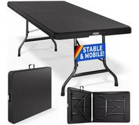 Folding Table Black Rattan Design 6ft