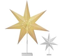 CASARIA 60 cm Paper LED Christmas Star Lantern Warm White Battery Operated | Wireless Freestanding Festive Light with Star Cut Outs for Windows Tables Shelves Mantelpieces Parties and Christmas Decor