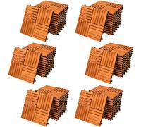 CASARIA 66 Piece Acacia Wood Mosaic Decking Tiles 30x30 cm Click Flooring | Cuttable Click Lock Deck Tiles with Drainage System FSC Certified Wooden Flooring for Garden Patio Balcony and Outdoor Use