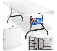 CASARIA® 6ft Folding Garden Camping Table, 183x75cm Plastic Trestle, White