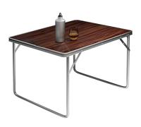 Alu Camping Table Folding with Handle 80x60x70 cm Foldable Wood Look Furniture Side Outdoor Festival Trestle Portable Lightweight
