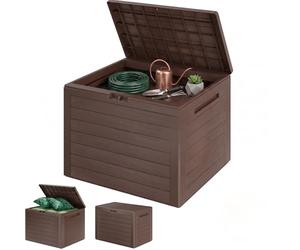 CASARIA Brown 190 L Garden Storage Box Weatherproof Lockable Chest