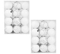 CASARIA Christmas Tree Baubles Set - 48 or 24 Matt & Shiny Shatterproof Ornaments for Xmas Decorations - Modern 6cm 2.4 Inches - Gold, Silver, White, Red, Green, Pink Christmas Decorations UK