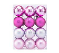 CASARIA Christmas Tree Baubles Set - 48 or 24 Matt & Shiny Shatterproof Ornaments for Xmas Decorations - Modern 6cm 2.4 Inches - Gold, Silver, White, Red, Green, Pink Christmas Decorations UK