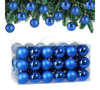 CASARIA® Christmas Tree Baubles Set of 54 Shatterproof Ornaments Xmas Decorations | Modern | 6cm | Gold, Silver, White, Red, Green, Pink | Home Decoration for Christmas Tree | Christmas Decorations UK