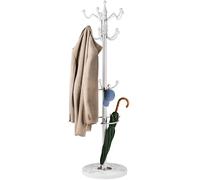 CASARIA® Coat Stand Coat Rack, Hat Stand with Hooks, Marble Base, White | 14x Rotatable Coat Hangers, Sturdy & Stylish Clothes Rack for Hallways & Offices Furniture 175cm Tall