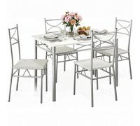 Dining Set Paul 5Pcs White, Free Shipping,DXL