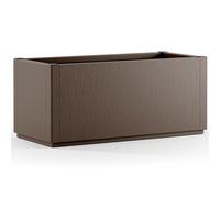 CASARIA® Ethica Flower Box Planter | 80L Capacity | 80 x 36 x 35 cm, Drain Base, Winterproof, Garden Planter, Plant Pot, Flower Tub | Robust Weatherproof Plastic | Brown