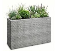 Polyrattan Plant Pot Grey 95x27x60cm