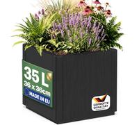 CASARIA® Flower Box Planter Plant Pot Trough, 35L Capacity, 36x36x35cm
