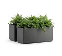 Flower pot Ethica set of 2 anthracite plastic 80x36x36cm