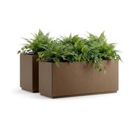 Flower pot Ethica set of 2 brown plastic 80x36x36cm