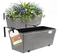 Balcony Planter Grey 236x79x75in - Set of 2