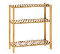 CASARIA® Freestanding Bamboo 3 Tier Shelf | Shoe Stand with 3 Shelves | 66 x 58 x 26 cm | Bathroom Towel Storage | Shoe Rack | 30kg Capacity Kitchen Equipment Stand | Wooden Flower Shelf