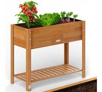 Casaria Garden Raised Bed Wooden Flower Pot Planter, Brown, 100X40X84Cm