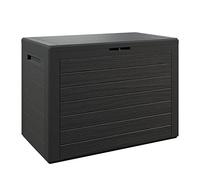 CASARIA® Garden Storage Box - Outdoor Utility Chest Organiser - Weatherproof Plastic, Lockable Lid, Carry Handles, Compact & Portable - For Garden, Patio, Balcony, Decking - Anthracite (190L)