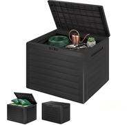 CASARIA® Garden Storage Box Weatherproof Plastic Chest Anthracite 190L | 78x44x55cm Plastic Storage Chest with Carry Handles for Garden Patio Balcony Decking Tools Cushions and Accessories