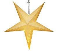 CASARIA® Large LED Star Decoration | Xmas Festive Light | Hanging Paper Lantern XL 60cm | Christmas, Winter, Advent, Hygge | White 5 Points | Twinkling Fairy Lights | Battery | Home Décor