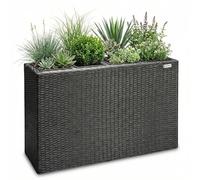 CASARIA® Large Tall Rattan Flower Box, Outdoor Garden Planter Pot, Black