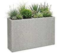 CASARIA® Large Tall Rattan Flower Box, Outdoor Garden Planter Pot, Grey