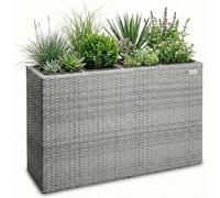 Polyrattan Plant Pot Grey 95x27x60cm