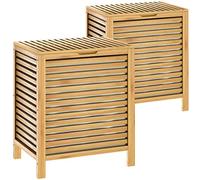 Bamboo Laundry Basket 62L - Set of 2