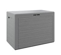 CASARIA® Lille Waterproof Garden Outdoor Storage Box 190L | Plastic Storage Box with Lid | Parcel Box, Tool Box, Shoe Storage | Outdoor Toy Storage, Cushion, Garden Furniture Chest | Grey