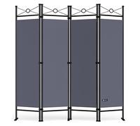 CASARIA Lucca Anthracite Grey 4 Panel Folding Privacy Screen 180x163 cm