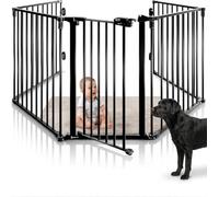 CASARIA® Metal Fire Guard, Foldable Fireplace Safety Gate Baby & Dog, Black