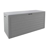 CASARIA® Outdoor Garden Storage Box | 280L | Waterproof | Plastic, Lockable Container w/Lid | Cushion Blanket Out Door Chest | Parcels, Tools, Toys | 116x43x55cm | Grey