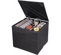 Rattan Garden Storage Box Black 25x25x23ft