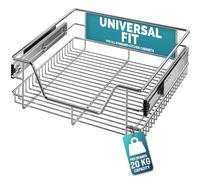 CASARIA® Pull Out Telescopic Kitchen Drawers Basket, For 50cm Units | Fits 46cm Wide Internal Cabinets, Chrome Wire Shelf Organiser Storage Solution, Kitchen Units & Drawers, Heavy-Duty 20KG