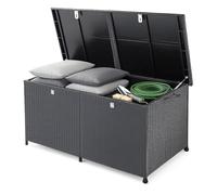 CASARIA® Rattan Garden Storage Box, Wheels & Carry Handle, Waterproof