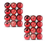 CASARIA® Red Christmas Baubles, Shatterproof Christmas Ornaments