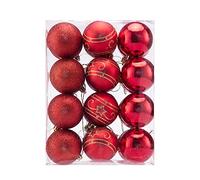 CASARIA® Red Christmas Baubles, Shatterproof Christmas Ornaments