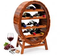 CASARIA® Wine Rack | Holds 12 Bottles | Solid Acacia Wood | Barrel Design | Rustic | Cellar, Kitchen, Living Room, Wine Bar | Barrel Bottle Rack Wine Stand Shelf | 90x50x30cm
