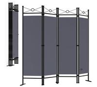 CASARIA Set of 2 Lucca Anthracite Grey 4 Panel Room Dividers 180x163 cm