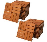 CASARIA Set of 22 FSC Acacia Mosaic Decking Tiles 30x30 cm Click Flooring