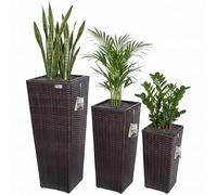 Rattan Planter Set 3 Pcs Brown
