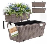 Polyrattan Flower Boxes 4 Pcs Cream