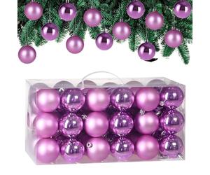 CASARIA Set of 54 Shatterproof Christmas Tree Baubles 6 cm Ornament Set | Modern Xmas Decorations in Gold Silver White Red Green or Pink for Christmas Trees Wreaths Garlands and Festive Home Decor