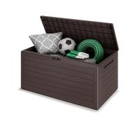 CASARIA® Waterproof Garden Outdoor Storage Box 280L | Plastic Storage Box with Lid | Parcel Box, Tool Box, Shoe Storage | Outdoor Toy Storage, Cushion, Garden Furniture Chest | Brown