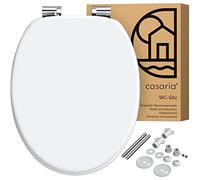CASARIA White Double Soft Close Toilet Seat MDF Wood Core D Shape 175 kg