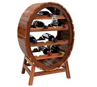 CASARIA® Wine Rack | Holds 12 Bottles | Solid Acacia Wood | Barrel Design | Rustic | Cellar, Kitchen, Living Room, Wine Bar | Barrel Bottle Rack Wine Stand Shelf | 90x50x30cm