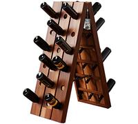 CASARIA® Wine Rack Wooden 36 Bottles Freestanding Foldable Vintage, Brown | Freestanding Foldable Vibrating Board Wine Bottle Stand Vintage Display Holder Storage Shelf Kitchen Bar Cellar