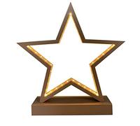 CASARIA® Wooden LED Christmas Decorations Star Light | Battery Operated 45 Warm White LED Illuminated Decorative Star | Home Decoration Christmas Lights | Wireless & Portable Fairy Lights Star | Brown