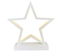 CASARIA® Wooden LED Christmas Decorations Star Light | Battery Operated 45 Warm White LED Illuminated Decorative Star | Home Decoration Christmas Lights | Wireless & Portable Fairy Lights Star | White