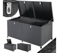 Rattan Garden Storage Box Black 625L Lockable