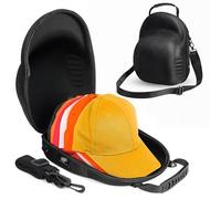 CasaRova Hat Travel Case - Hat Storage, Durable Hat Storage for Baseball Caps, Cap Holder with Adjustable Strap and Back Pocket - Holds up to 6 Caps